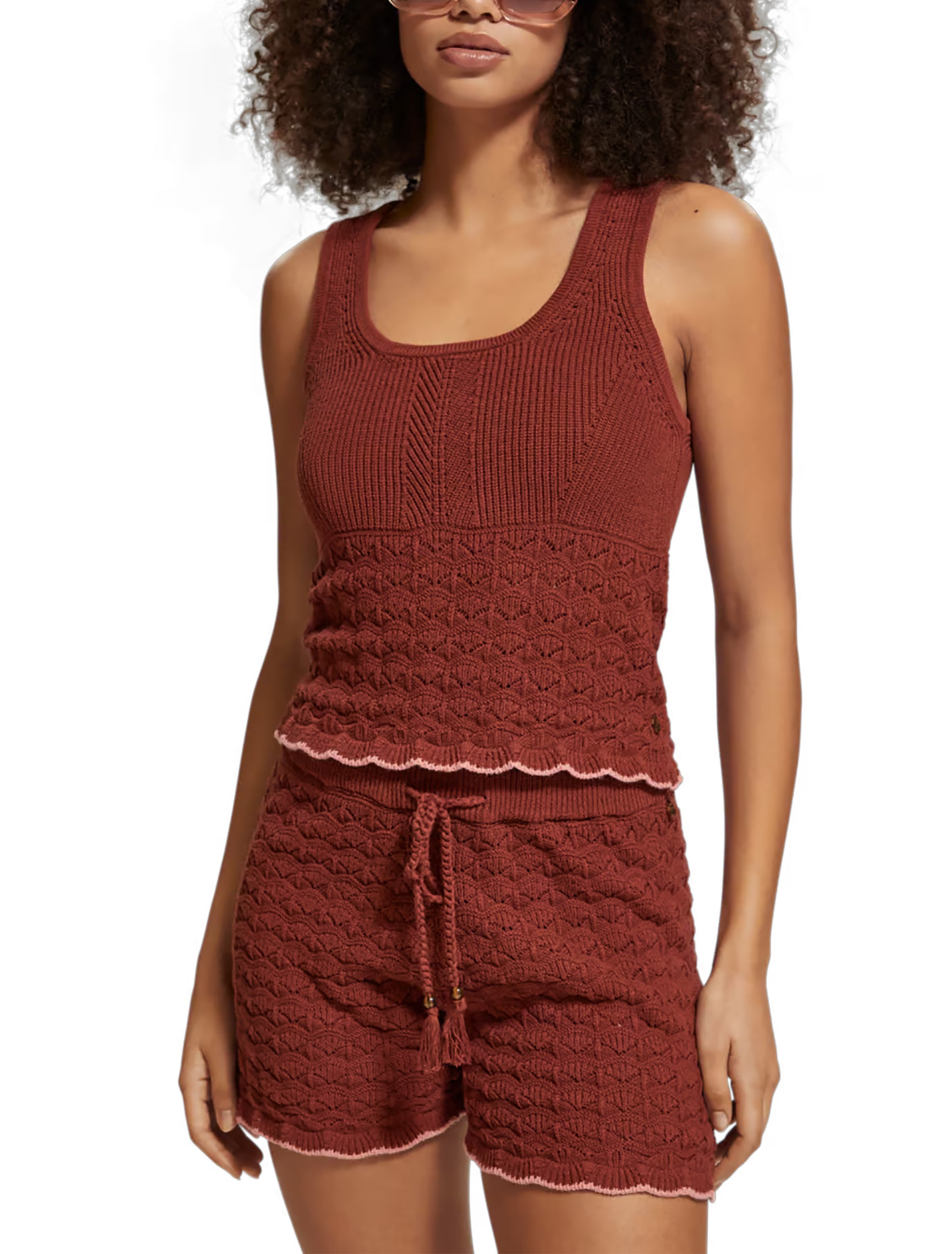 Terracotta Pointelle Shorts