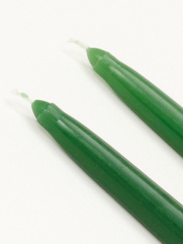 Pair of Tapered Dinner Candles, Emerald