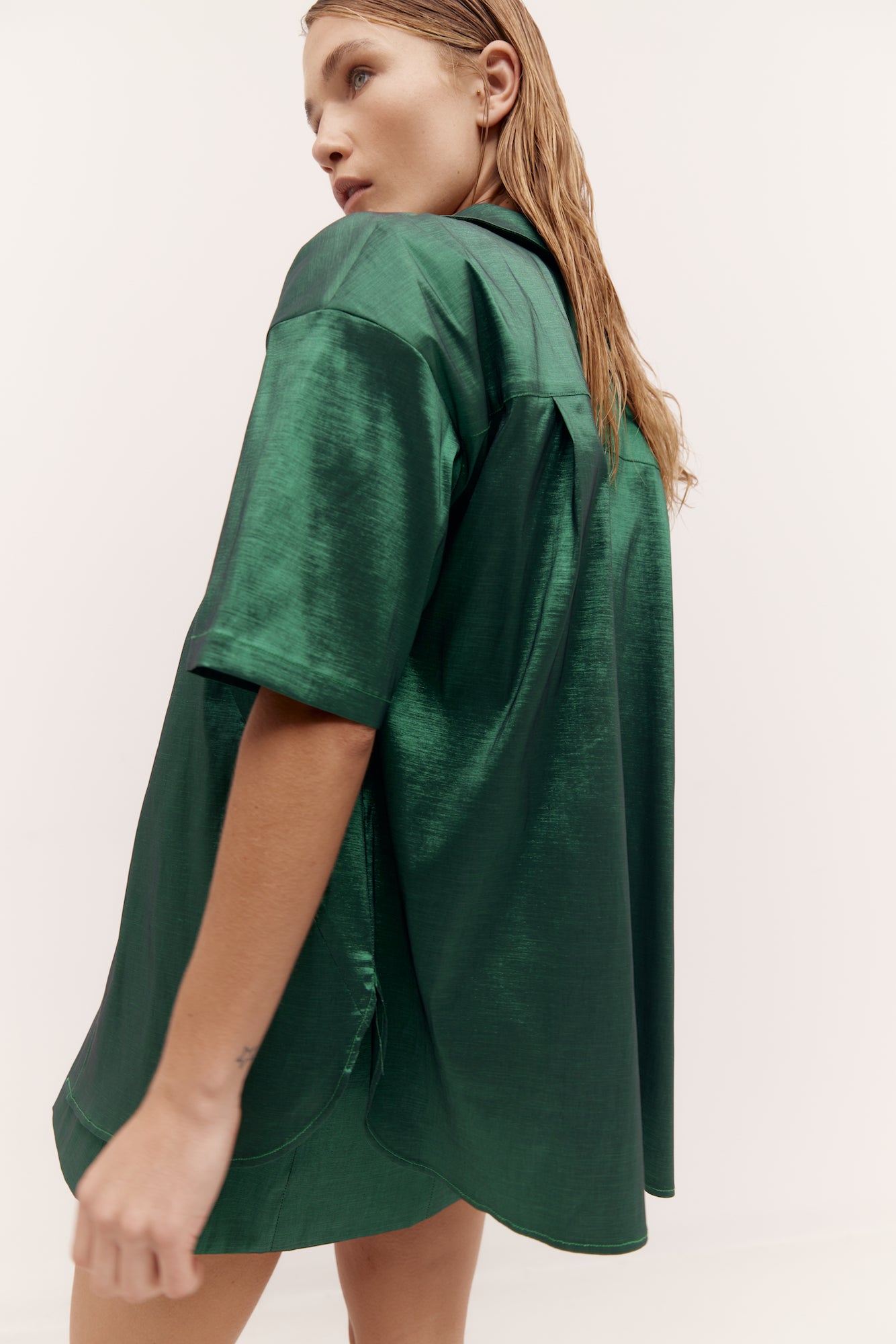Leisure Shirt, Taffeta Emerald