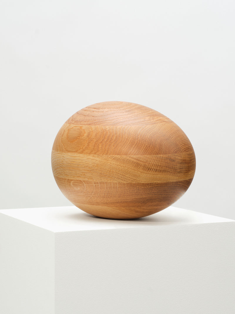 Egg Sculpture, Solid Oak