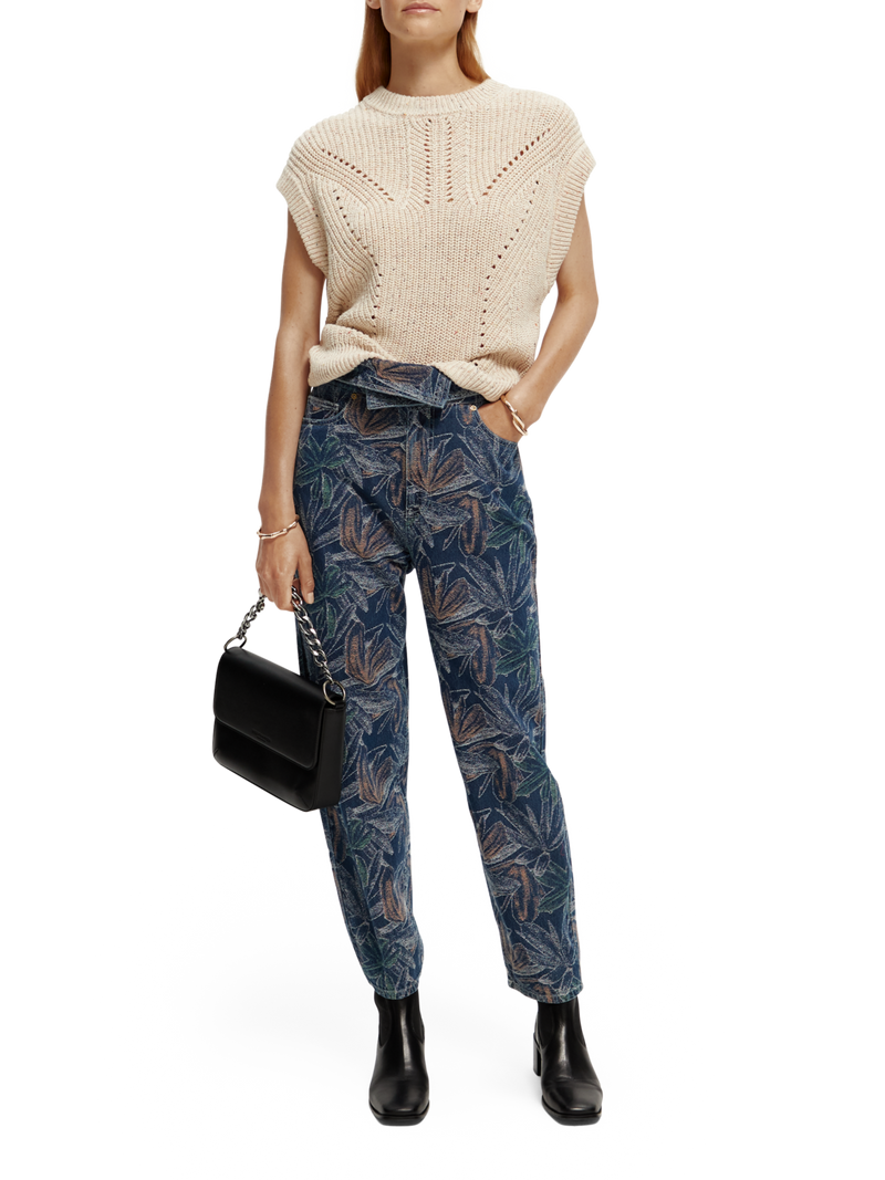 The Tide Floral Jacquard Jeans