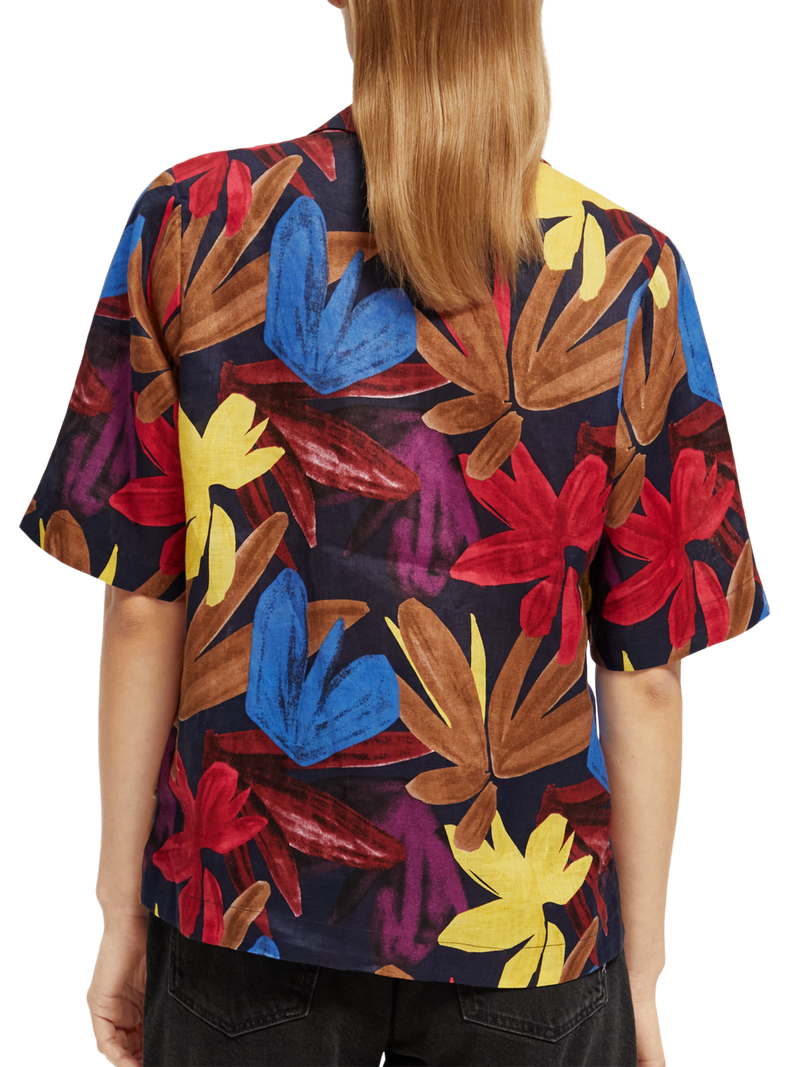 Hawaiian Flower Linen Shirt