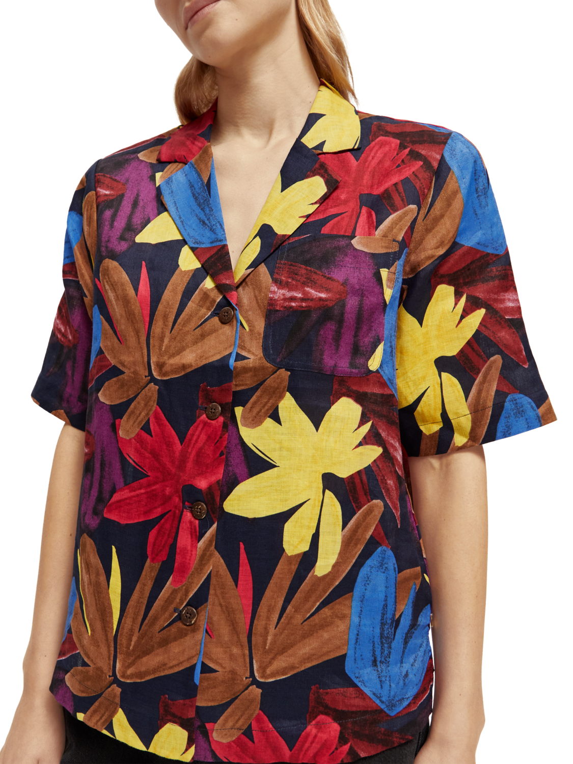 Hawaiian Flower Linen Shirt