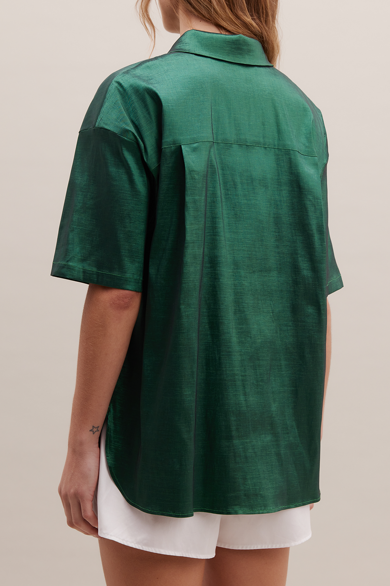 Leisure Shirt, Taffeta Emerald