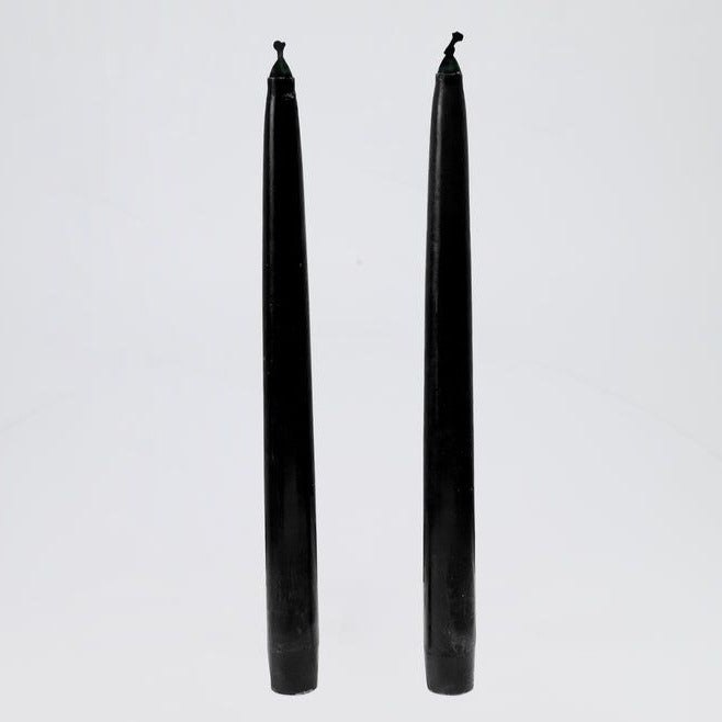 Pair of Tapered Dinner Candles, Black