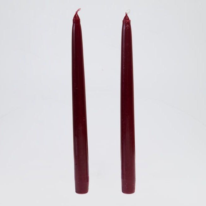 Pair of Tapered Dinner Candles, Bordeaux