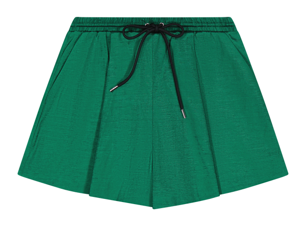 Taffeta Drawstring Shorts, Emerald