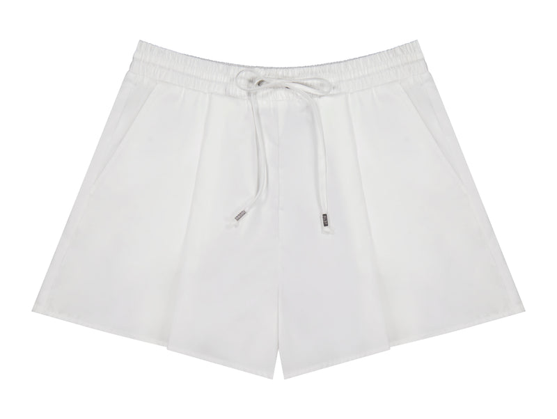 Cotton Drawstring Shorts, White