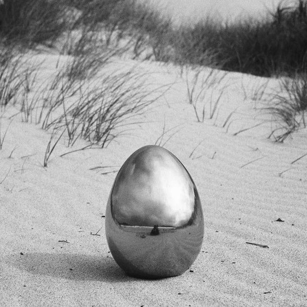 Egg Sculpture, Brushed Steel