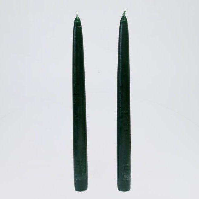 Pair of Tapered Dinner Candles, Emerald