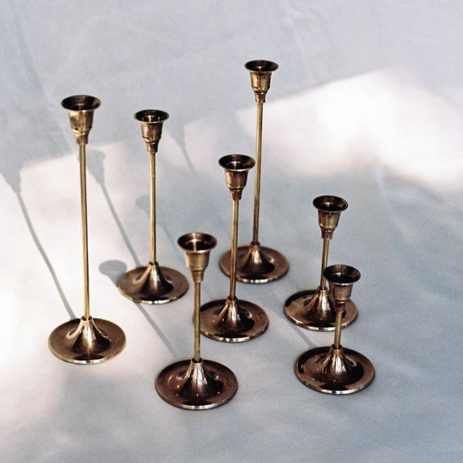 Antique Brass Candlesticks Set